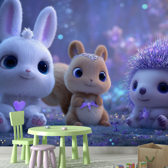 Papel pintado de animales encantados | Bosque de hadas luminoso