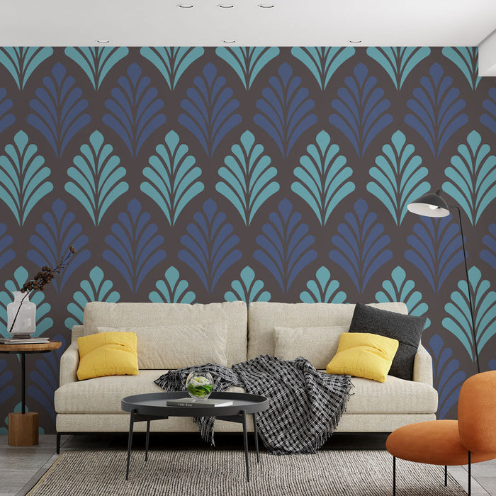 Papel de parede padrão geométrico | Azul e Turquesa