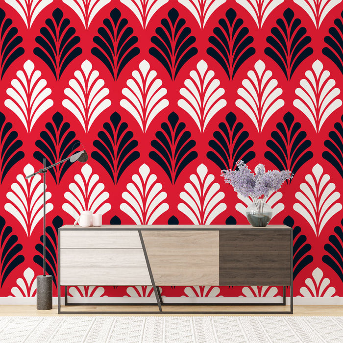 Papel pintado Art Deco | Rojo y Negro