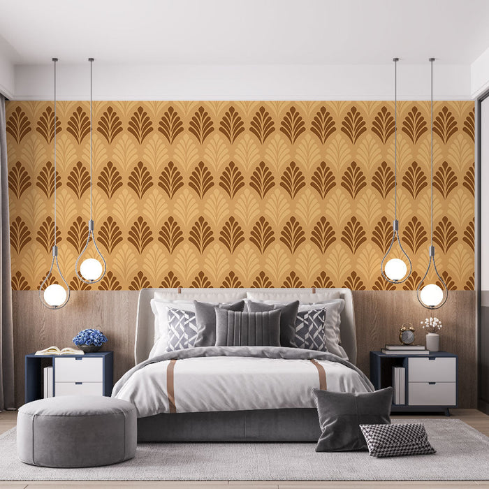 Mural Wallpaper retro | Beige and brown vintage pattern