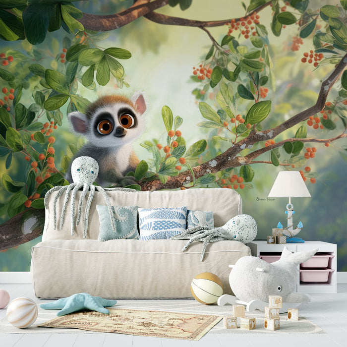 Tapéta kis maki | Természetes és elbűvölő hangulat