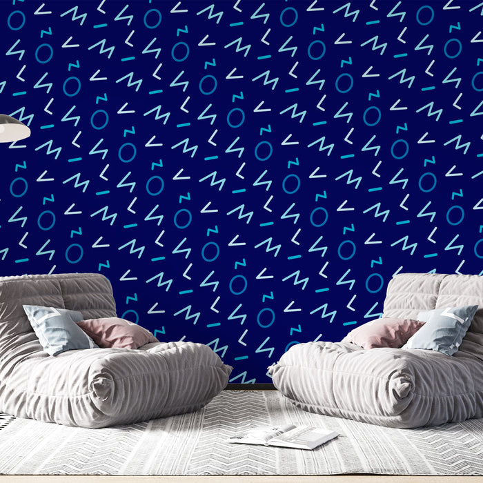 Papel de parede geométrico | Padrões azuis e dinâmicos