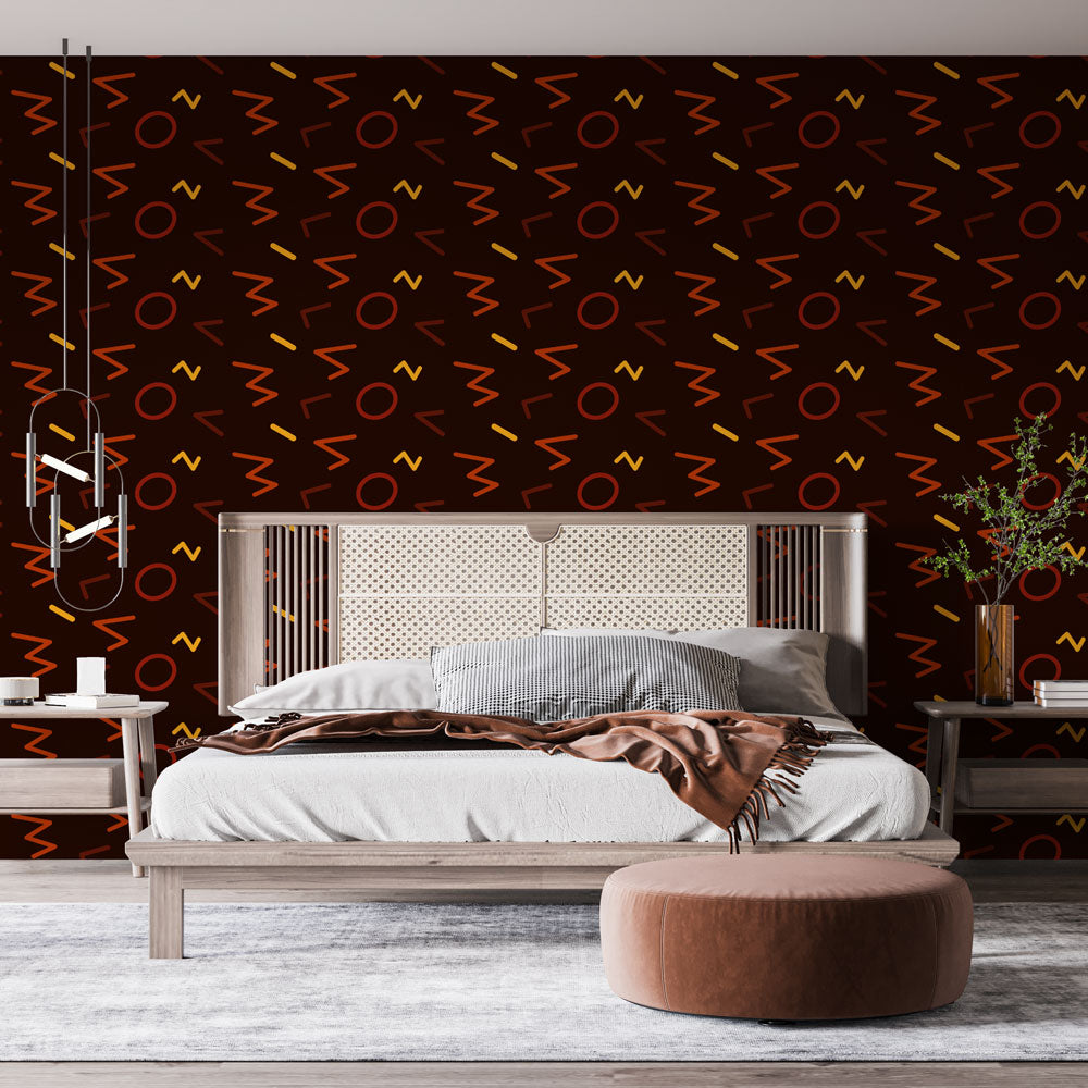 Foto Behang | Multicolored Zigzags and Circles — WonderMural, image size:1000x1000