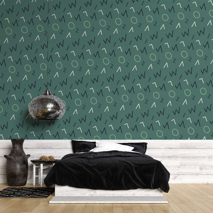 Tapeta | Náhodné zelené a bílé vzory