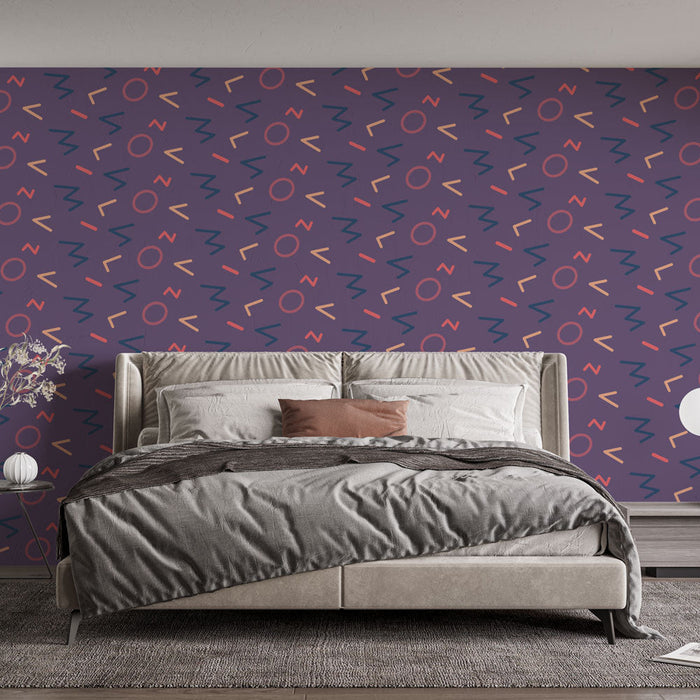 Tapeta retro | ljubičasti geometrijski uzorak