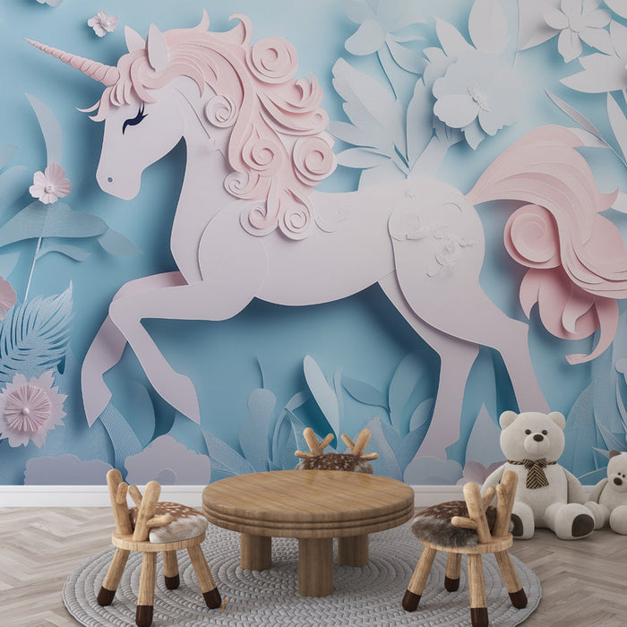 Papel pintado unicornio | Decoración de hadas en pastel