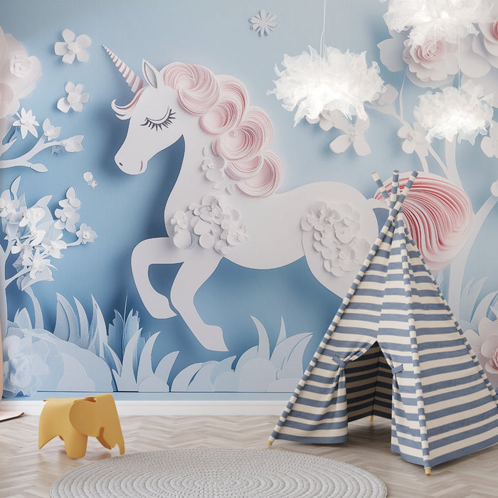 Mural Wallpaper unicorn | Enchanting and floral design