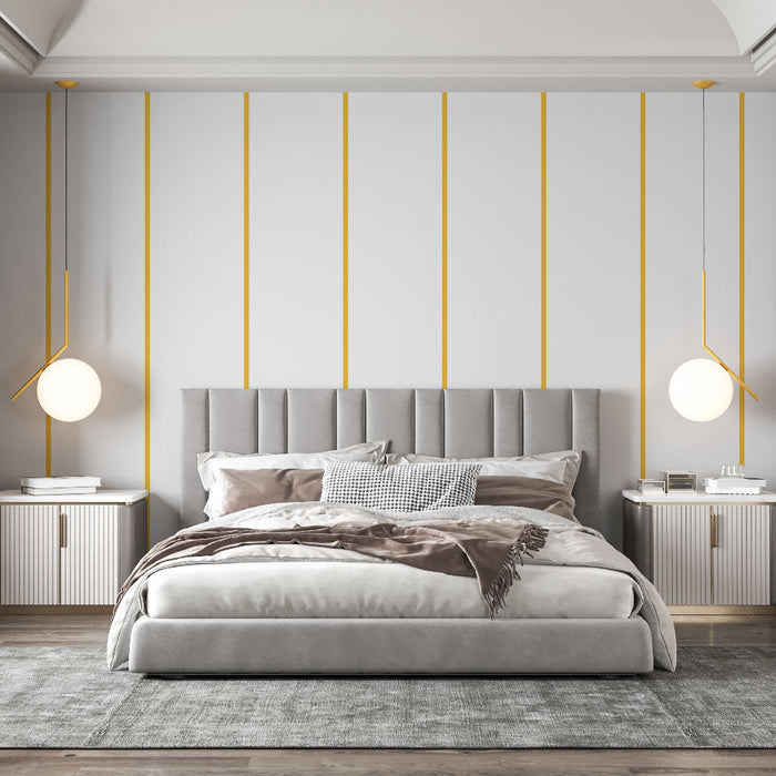 Ταπετσαρία ριγών | Λευκό και κίτρινο