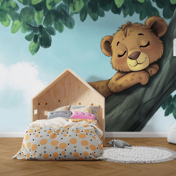 Fototapet løveunge | Sød og beroligende illustration