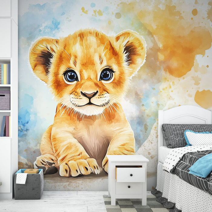 Фототапет лъвче | Акварелна илюстрация