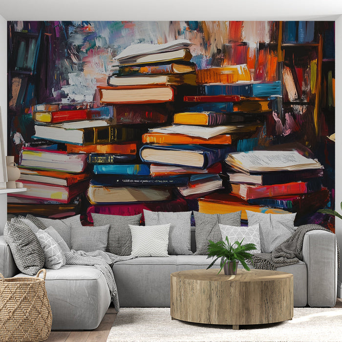 Mural Wallpaper books | Colorful artistic style