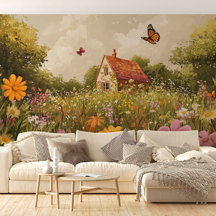 Tapeta country-house | Květinová a bukolická