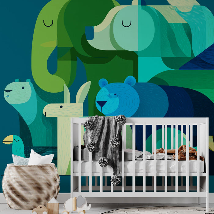 Γεωμετρικό Ταπετσαρία Ζωικού Σχεδίου | Μοντέρνο και Πολύχρωμο Σχέδιο