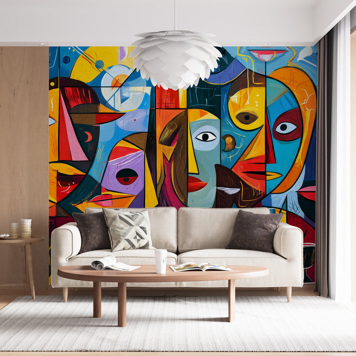 Carta da parati astratta | Forme geometriche e colori vivaci
