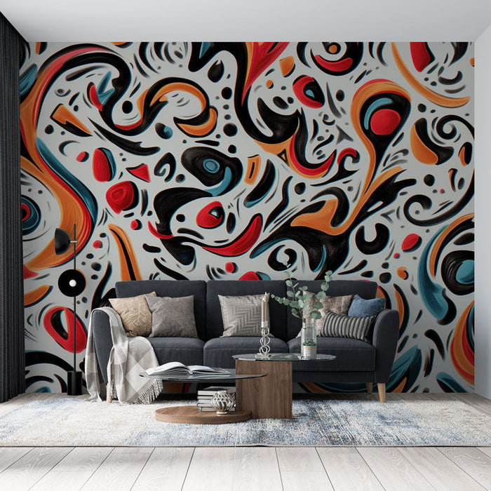 Papel de parede abstrato | Padrões multicoloridos em espiral