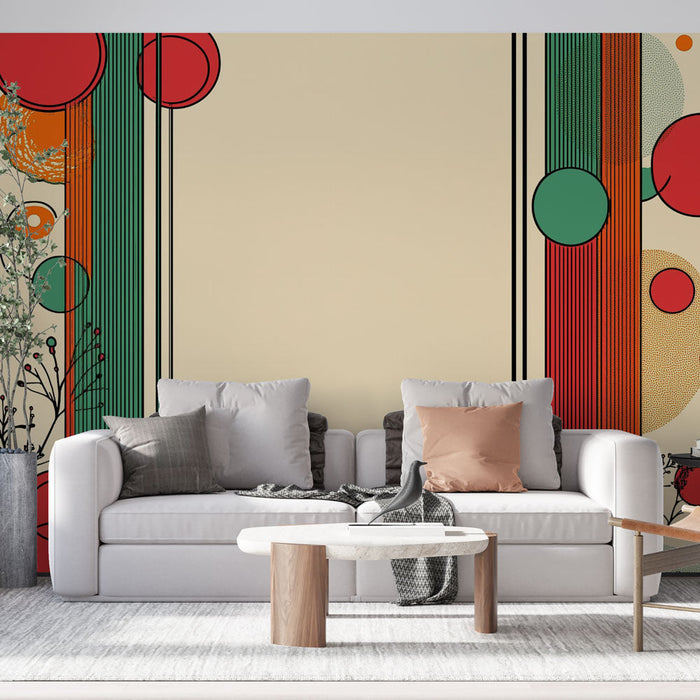 Γεωμετρικό ταπετσαρία τοίχου | Πολύχρωμο αφηρημένο σχέδιο