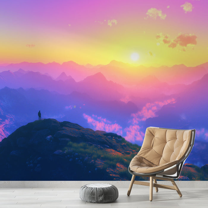 Tapeta Krajina Hora | Zářivý západ slunce