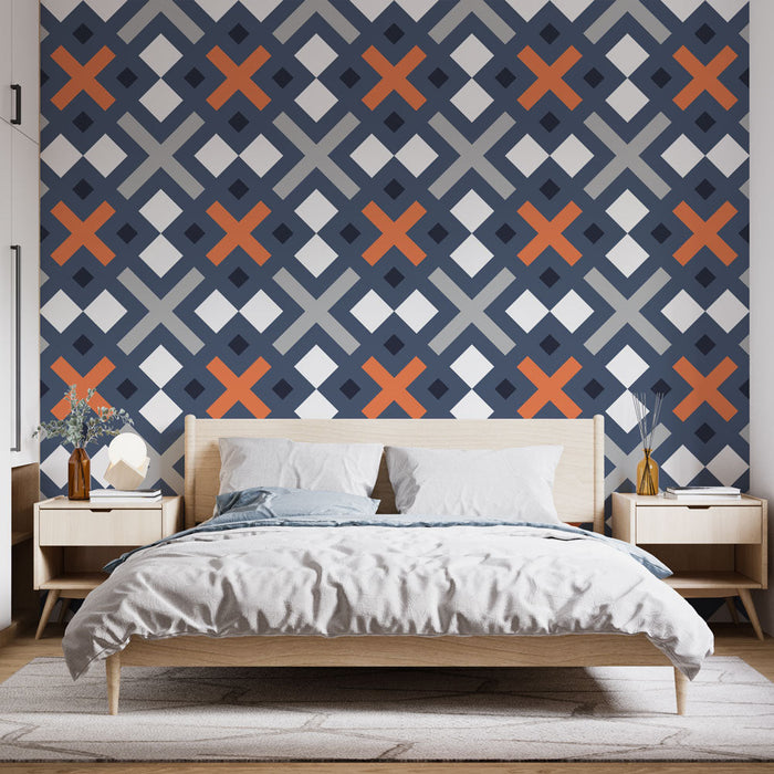 Tapetti geometrinen | Moderni ristikkokuvio