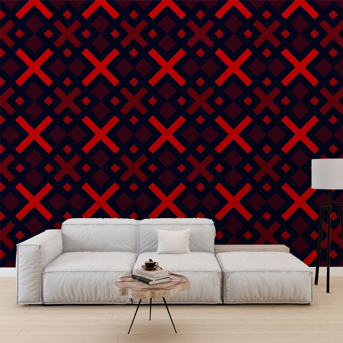 Геометричен тапет | Модерен червен и черен дизайн