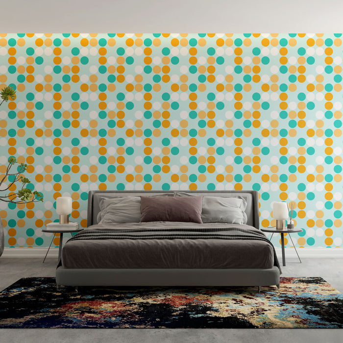 Tapet prickar | Retro färgstarkt mönster