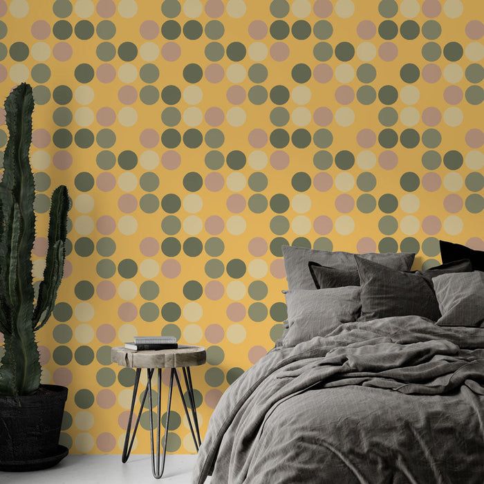 Fototapeet retro polka täpid | Pastell mitmevärviline disain