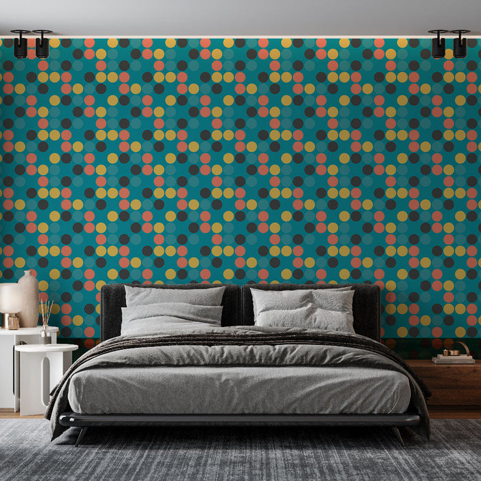 Colorful Geometric Mural Wallpaper | Vibrant Circular Patterns