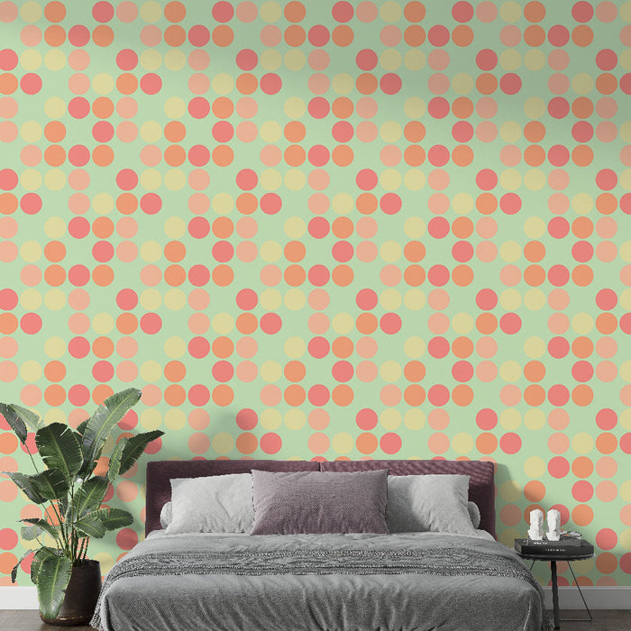 Fototapet benekli | Çok renkli retro desen