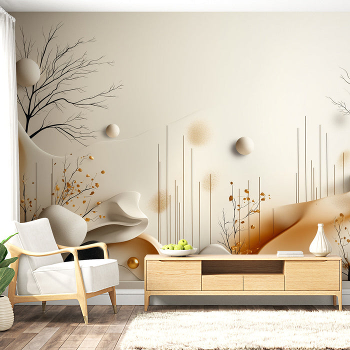 Αφηρημένο ταπετσαρία τοίχου | Οργανικό και ορυκτό σχέδιο