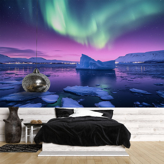Papel de parede Aurora Boreal | Deslumbrante Paisagem Ártica
