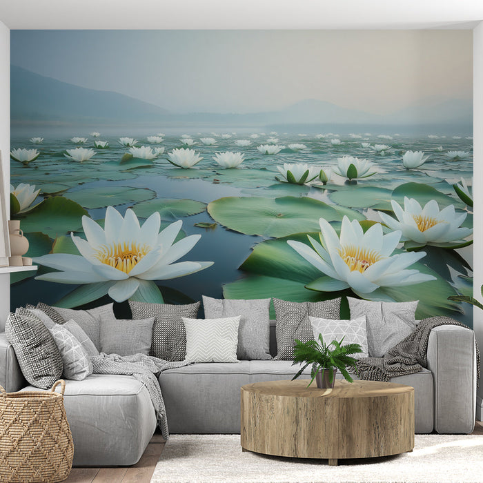 Mural Wallpaper water lilies | Aquatic Serenity