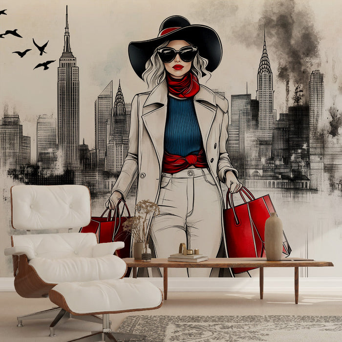 Carta da parati stile urbano | Eleganza e shopping in città