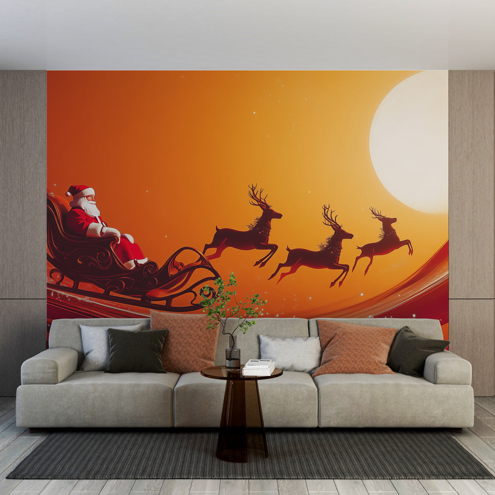 Tapete Weihnachten | Schlitten und Rentier — WonderMural, image size:1000x1000