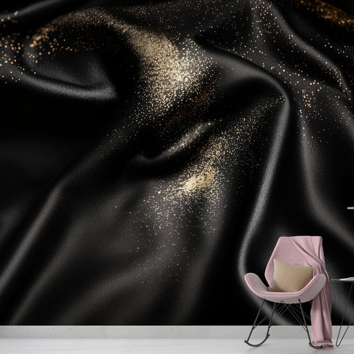 Falfestmény Tapéta Csillagos | Csillogó Fekete és Arany