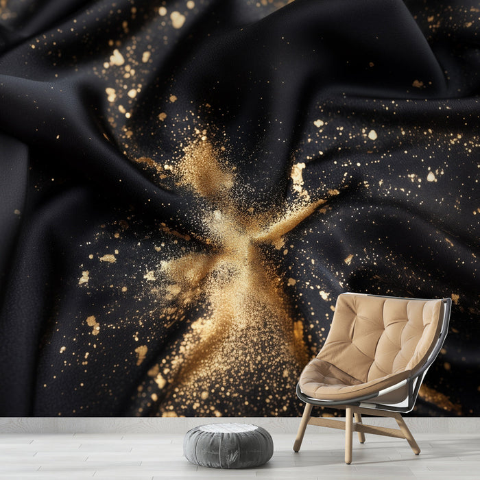 Fototapet altın dokusu | Siyah arka plan ve metalik efektler