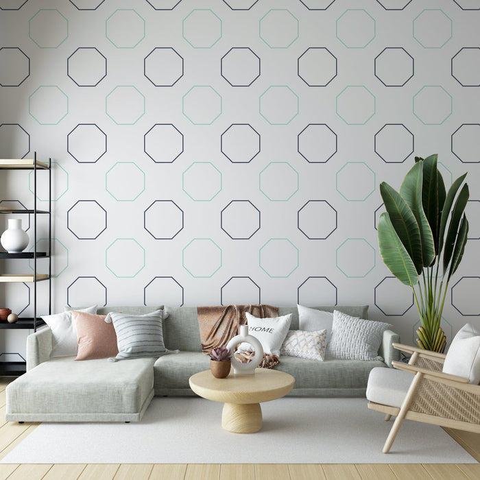 Tapeta geometrijskih zidova | Moderni osmerokutni uzorci