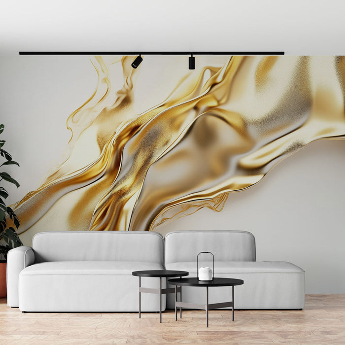 Zidna tapeta fluid gold | Moderna elegancija