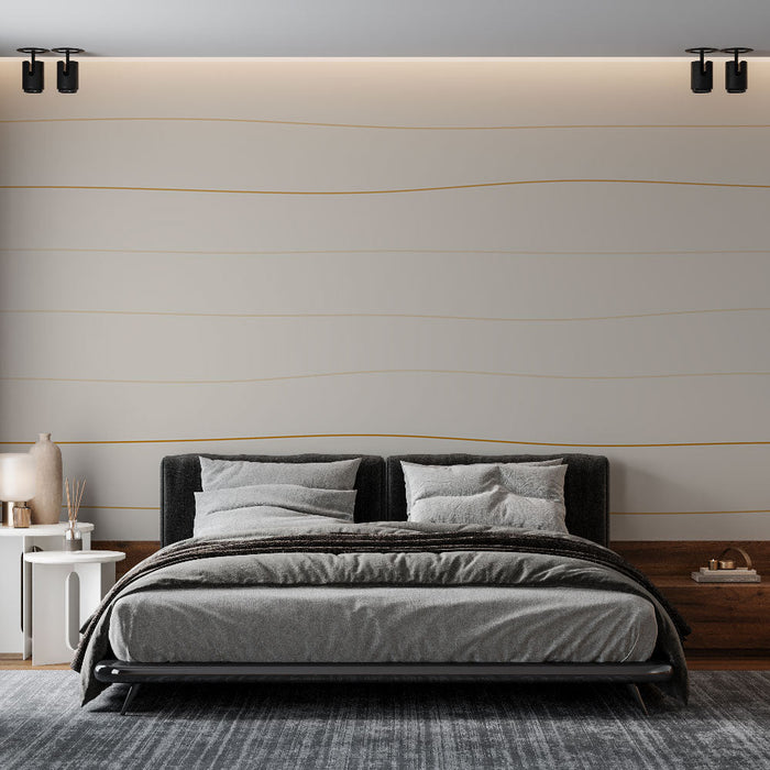 Тапет вълнообразен | Флуидни и трезви линии в бежово