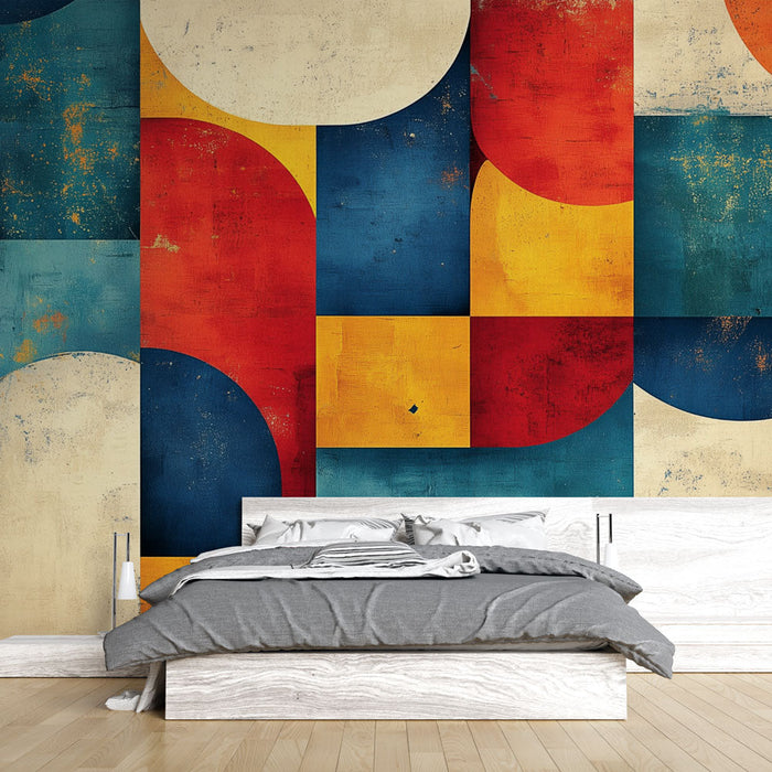 Тапет геометричен | Винтидж многоцветен абстрактен
