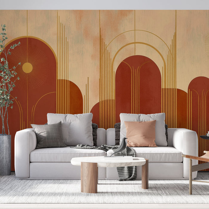 Тапет с мурално изкуство Арт Деко | Геометричен абстрактен модел