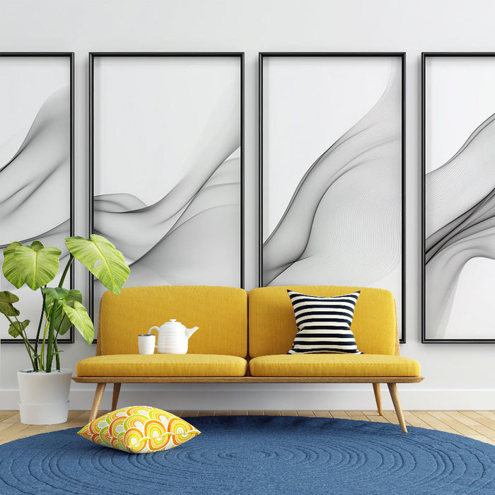 Stenska tapeta abstraktna | Organski vzorci v črni in beli barvi