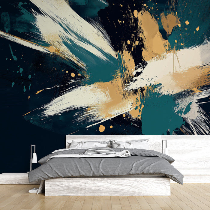 Colorful Mural Wallpaper | Shards of Blue and Yellow