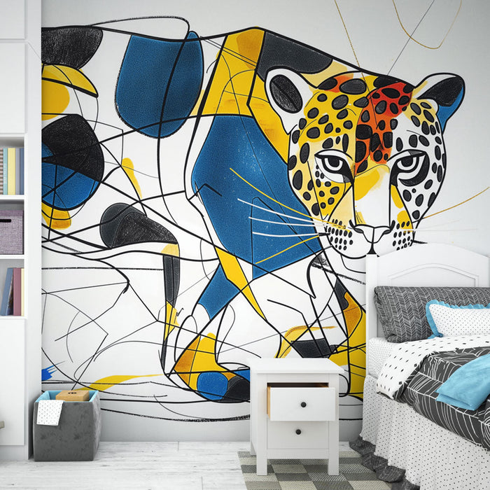 Colorful Mural Wallpaper | Jaguar in Sketch