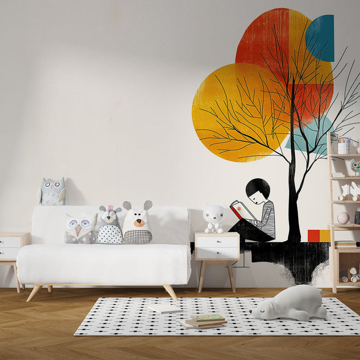 Colorful Abstract Mural Wallpaper | Reading in Peace