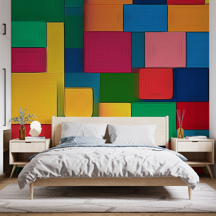 Tapeta abstraktno obarvana | Živahen in dinamičen geometrijski vzorec