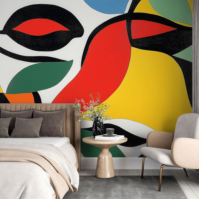 Mural Wallpaper abstract | Colorful design with fluid and vivid shapes