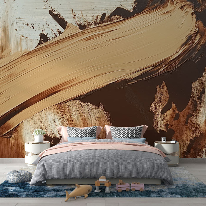 Mural Wallpaper abstract | Modern design with shades of brown and beige