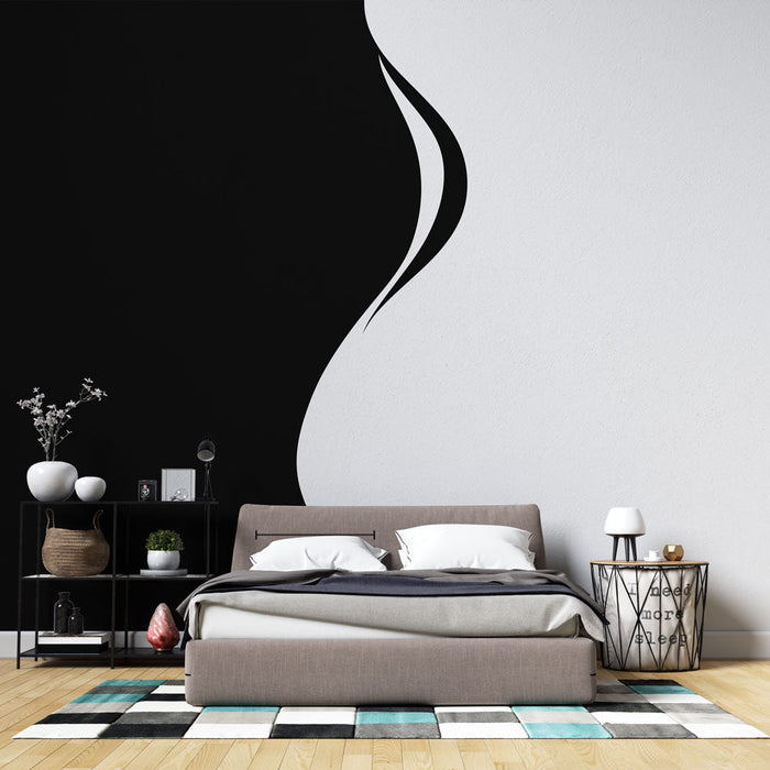 Foto Behang Abstract | Elegant Zwart en Wit Ontwerp