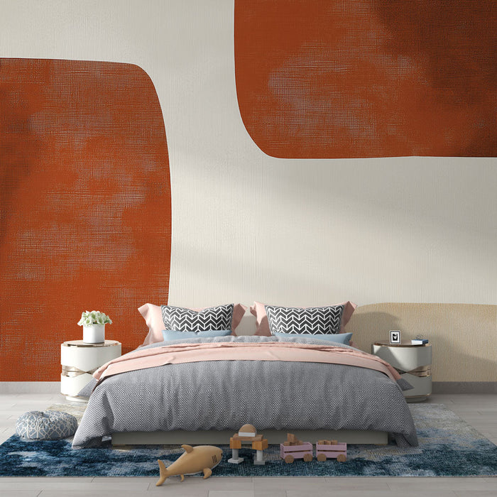 Mural Wallpaper Abstract | Organic Shapes in Warm Tones