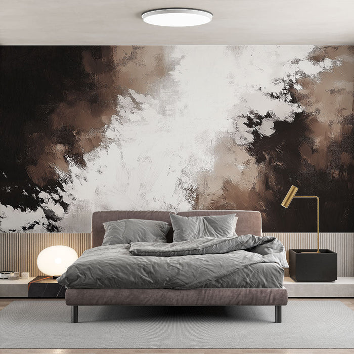 Mural Wallpaper abstract | Dynamic pattern in shades of black and white