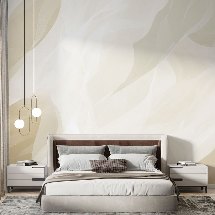Mural Wallpaper | Fluid pattern with golden and creamy shades